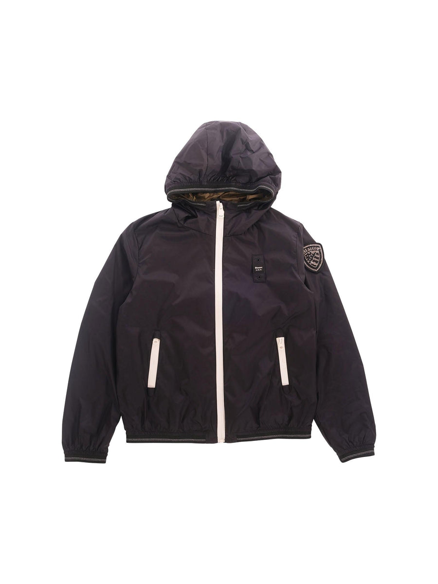 Giubbino Blauer nero antivento con dettagli bianchi BLGC01441 999 Blauer 