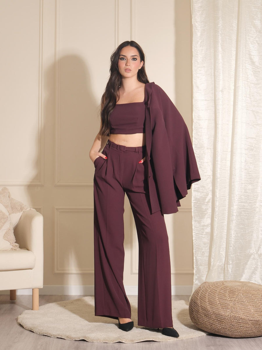 Crop top Imperial melanzana con scollo quadrato e spalline RFW8IJX MELANZANA Imperial 