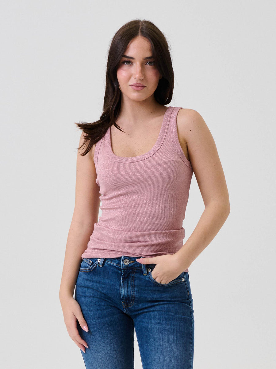 Canotta Vicolo rosa con scollo rotondo UF0055 ROSA Vicolo 