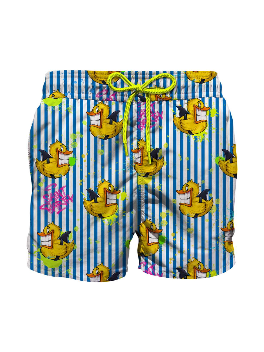 Costume shorts a strisce bianche e blu fantasia Duck JEA0001 03175F MC2 SAINT BARTH 