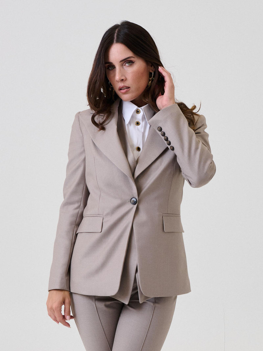 Blazer monopetto "Wolf" Bohemian Vì  taupe SDBO5015 TAUPE Bohemian V 