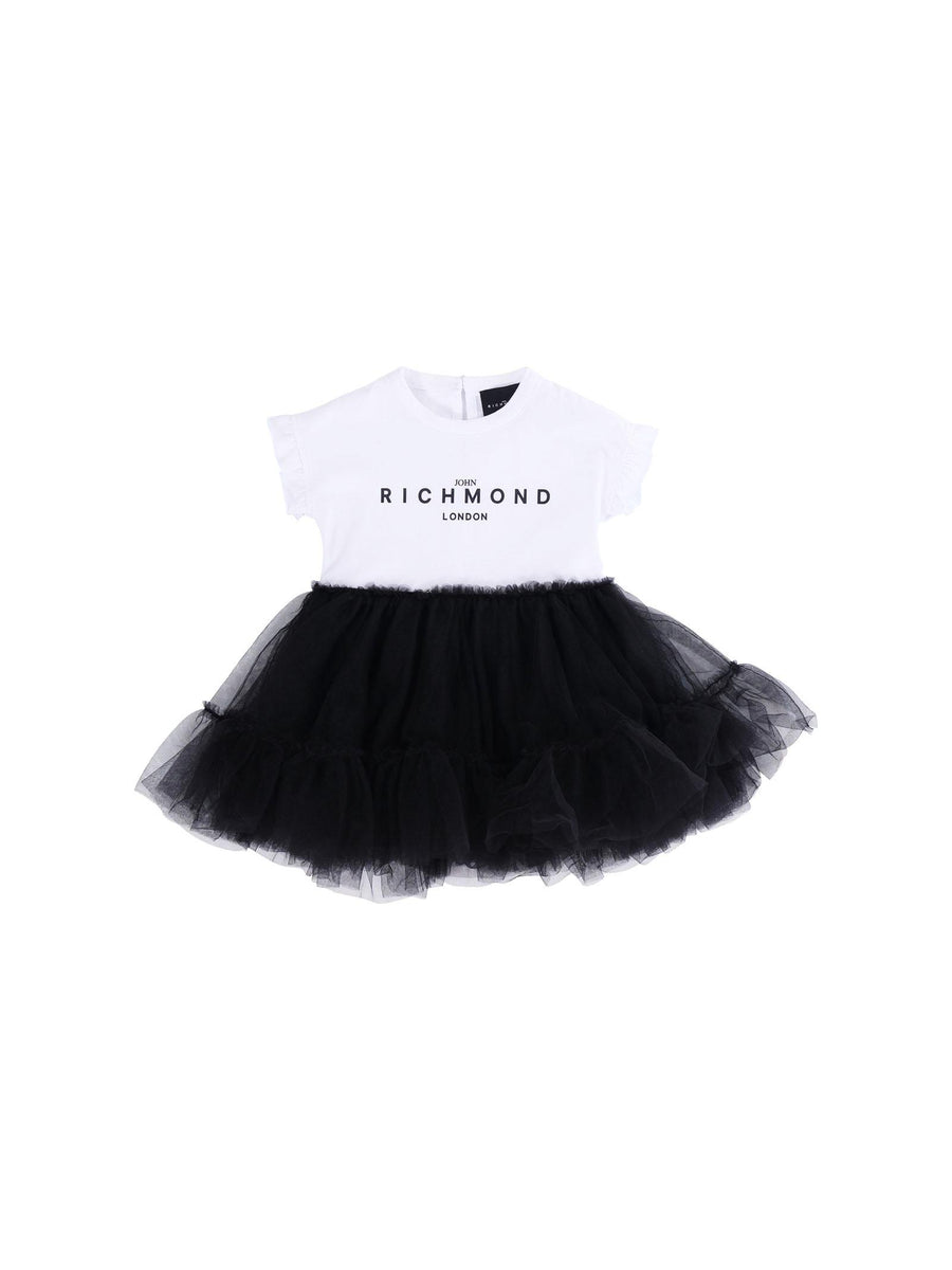 Abito John Richmond bianco e nero con tulle RIP25043VE WHITE John Richmond 