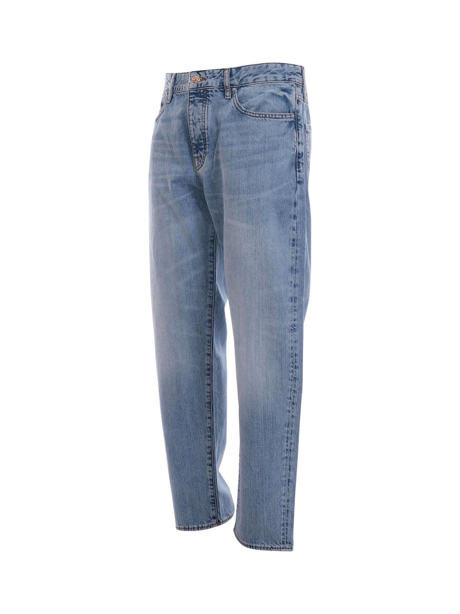Jeans carrot Armani Exchange azzurro in denim cotone stone washed XM000072AF13087 MB001 Armani Exchange 