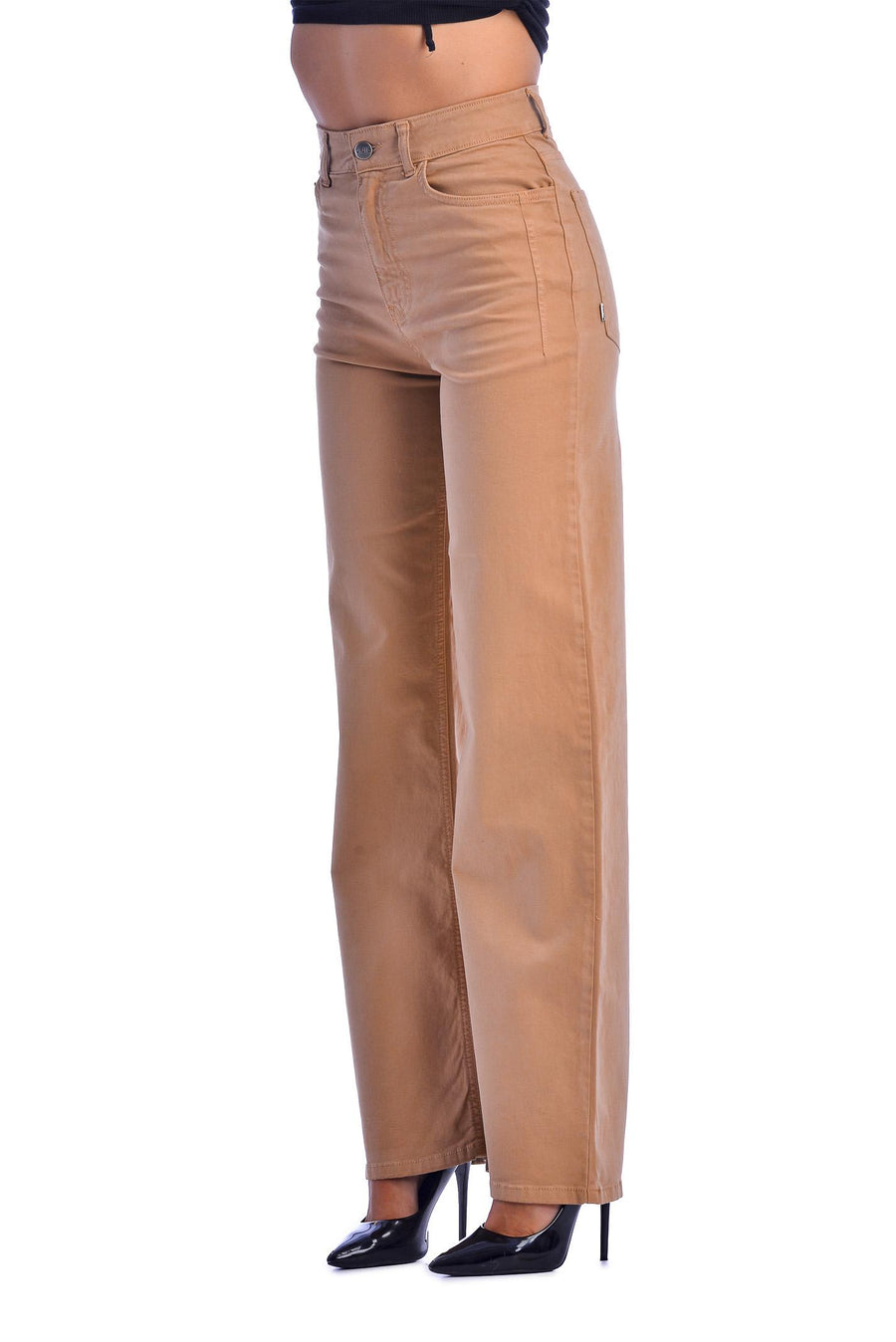 Pantalone cammello a palazzo PJ394 CAM Jijil 