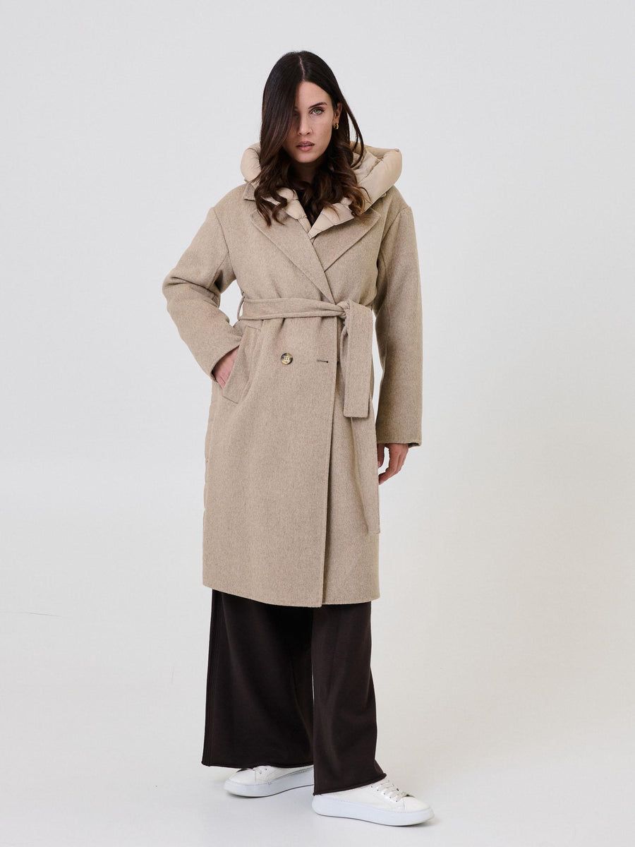 Cappotto piumino con fusciacca Vicolo taupe TF0028 FU107 Vicolo 