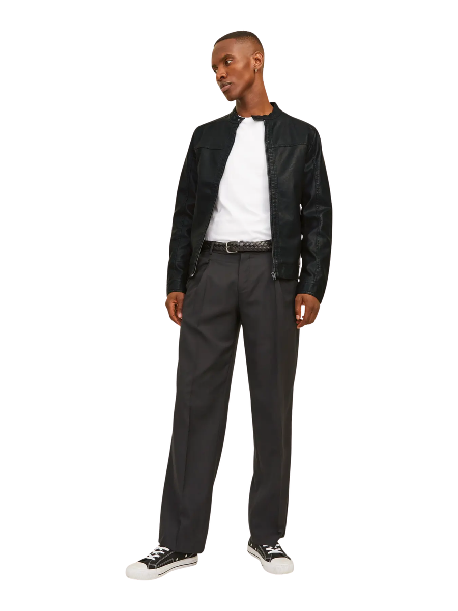 Giubbino Jack & Jones nero in ecopelle 12182461 BLK Jack & Jones 