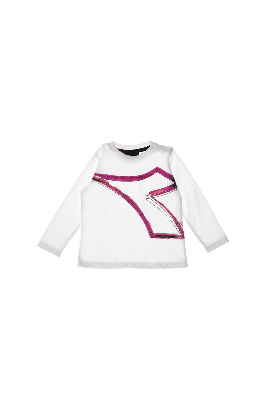 T-shirt bianca logo fucsia 028900 WHT Diadora 