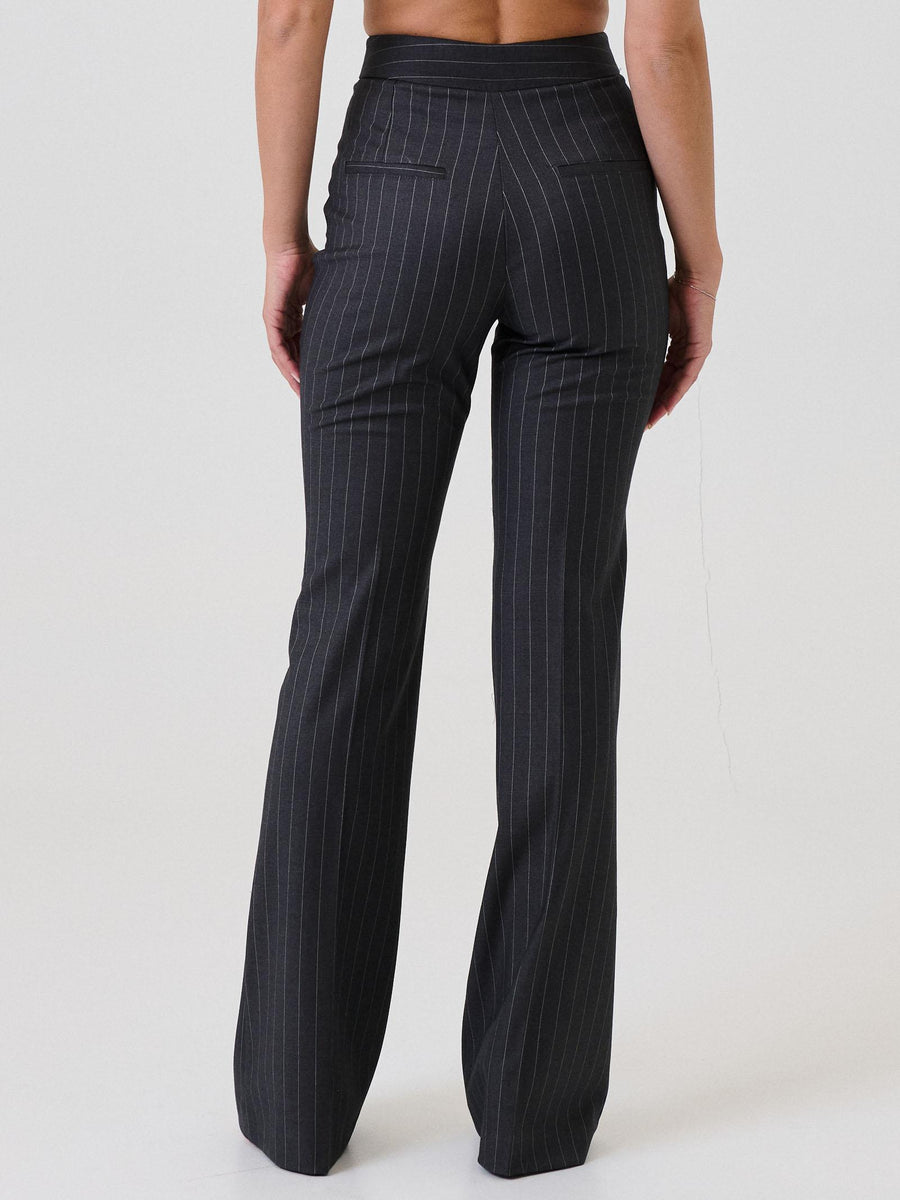 Pantalone flare Silence Limited grigio a righe NP2003G GRAPHITE Silence Limited 