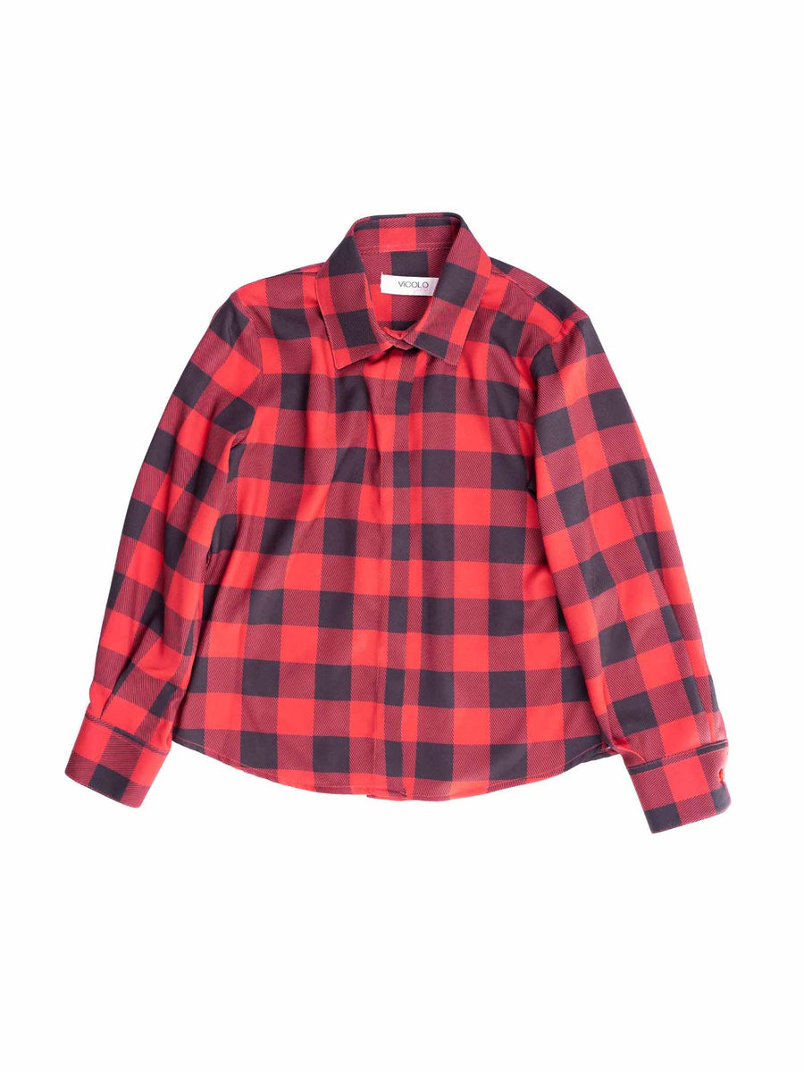 Camicia rossa a quadri Vicolo C0503 ROSS/NE Vicolo 