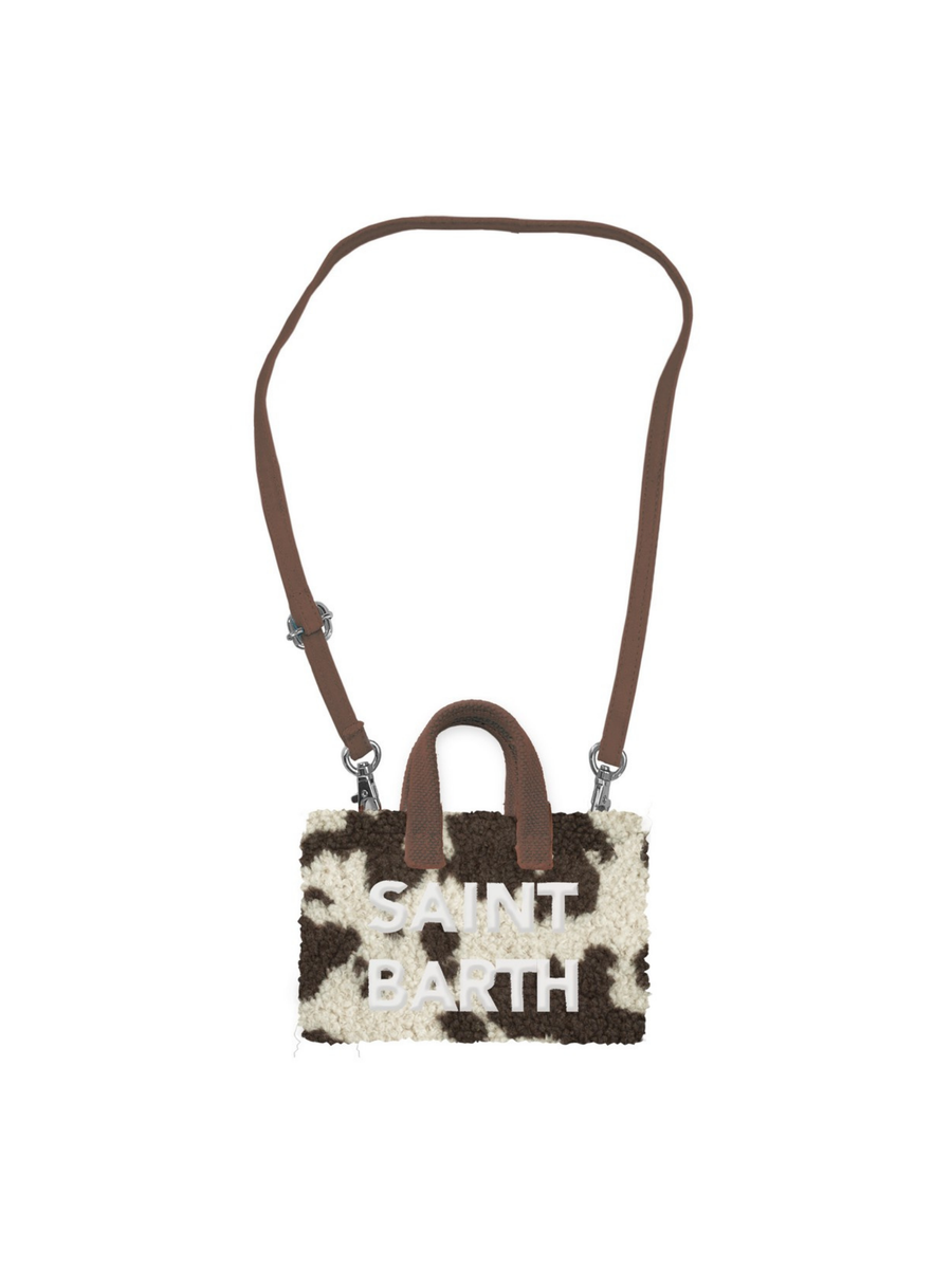 Borsa porta telefono "logo 21 emb" Saint Barth bianca fantasia muccata PHONE004 00286I MC2 SAINT BARTH 