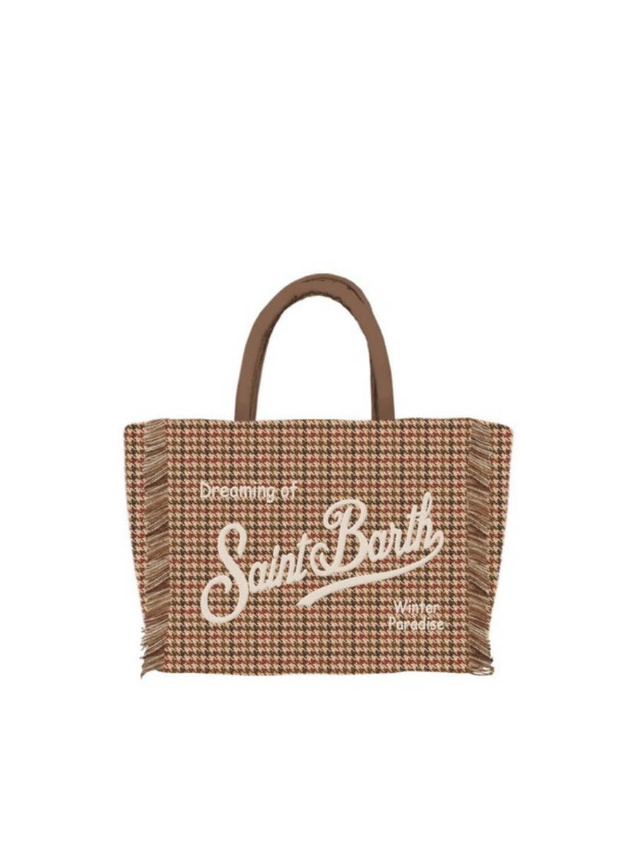 Borsa vanity " 45 emb" Saint Barth marrone pied de poule VANI043 00282I MC2 SAINT BARTH 