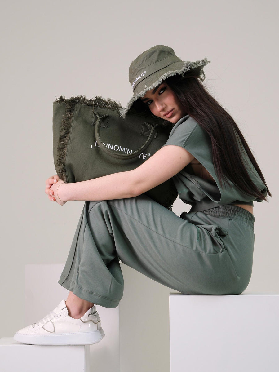 Pantalone in tuta Hinnominate a palazzo verde HMABW01448 VE35 Hinnominate 