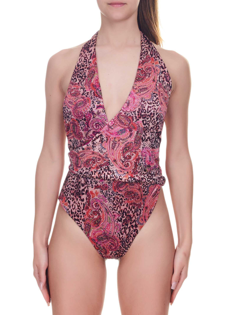 Costume intero reversibile fantasia mantra lurex F210502 X1 Fk 