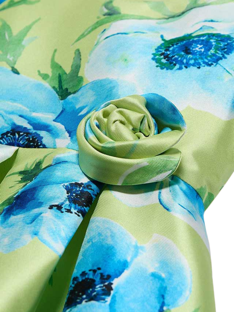 Abito mikado Abel & Lula verde con decorazioni floreali 5069 LIM Abel & Lula 