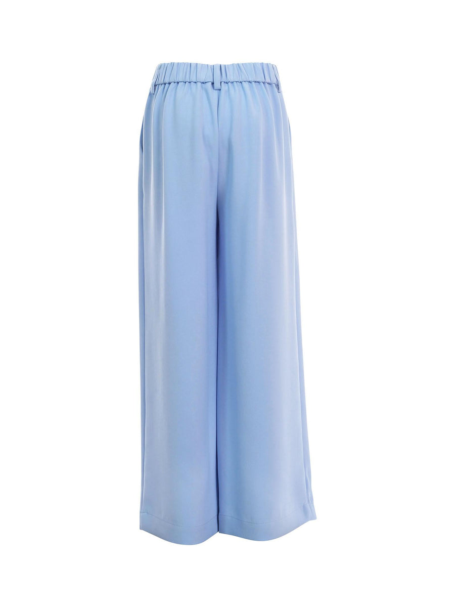 Pantalone Twinset azzurro a palazzo con logo lettering in rilievo 251GJ2QN8 12148 Twinset 