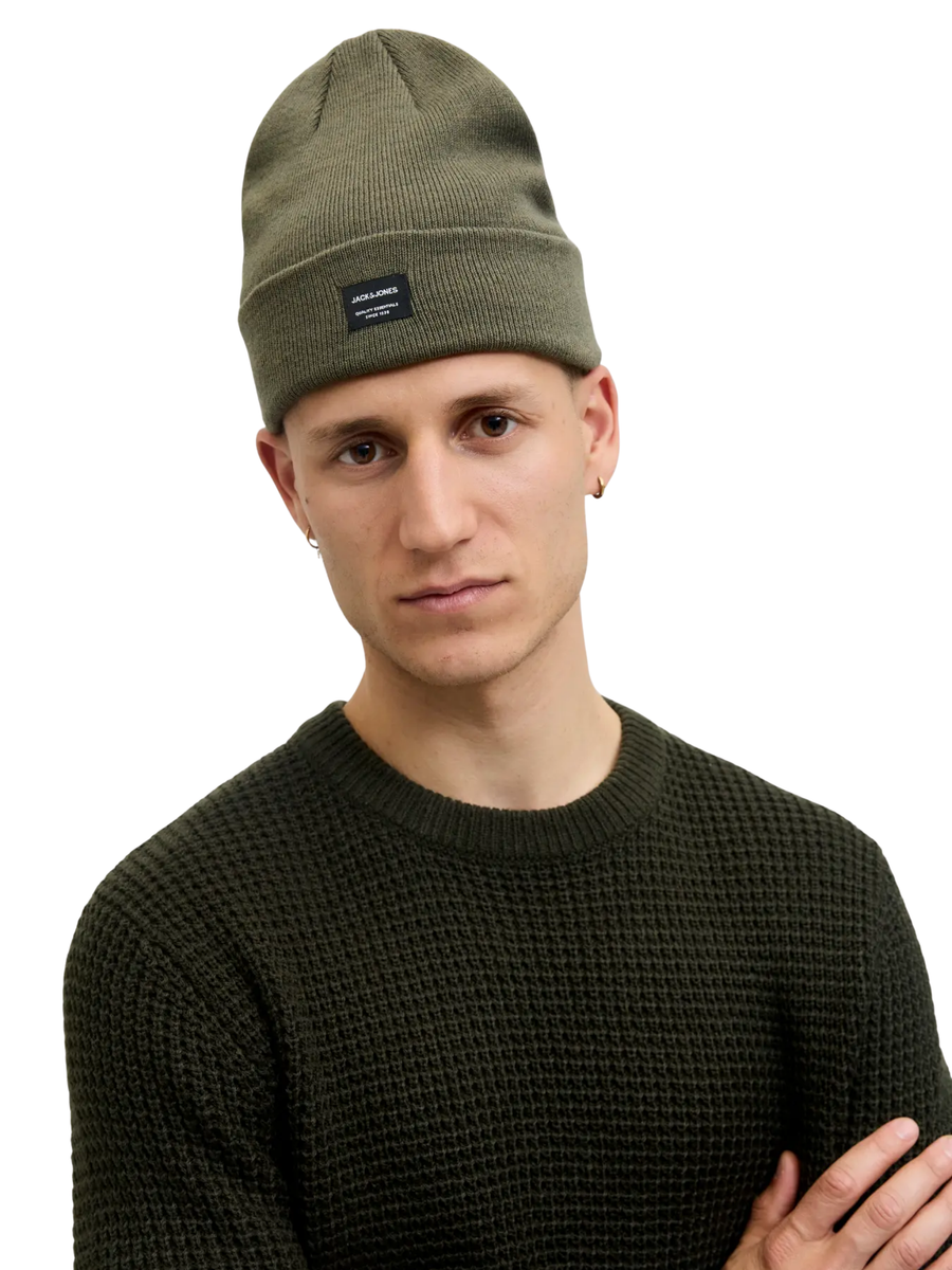 Cappello Jack & Jones verde con patch logato 12092815 Dusty Olive Jack & Jones 