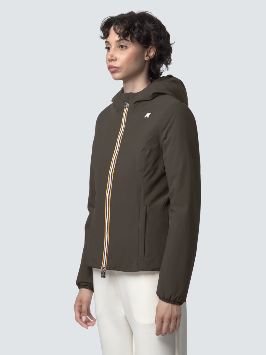 Giubbino "Lily St Warm Reversibile" K-Way oliva nero K6128TW B3Q K-WAY 
