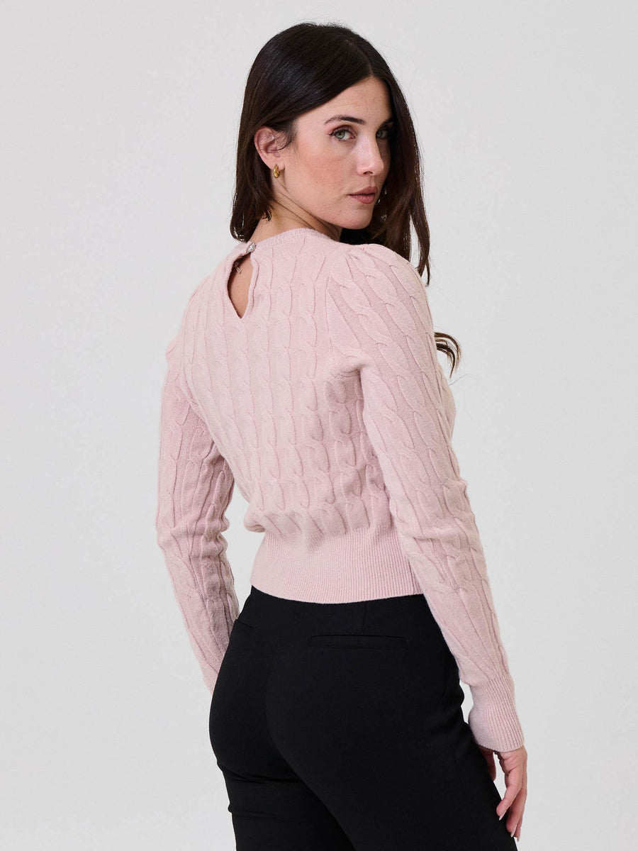 Maglione intrecciato Armoire rosa con chiusura a goccia 72187 ROSA Armoire 