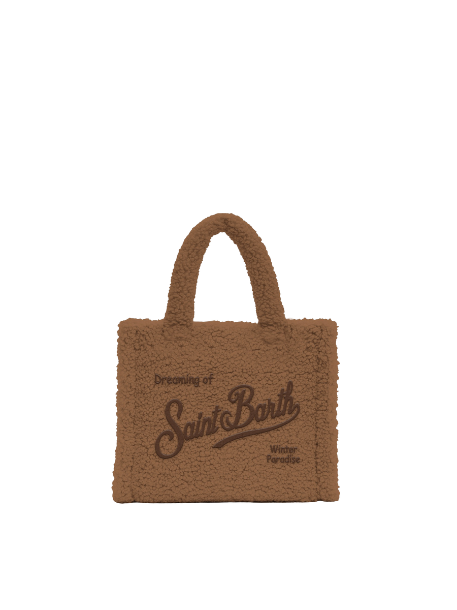 Borsa Vanity mini "10or emb" Saint Barth marrone effetto teddy VAMI029 01042I MC2 SAINT BARTH 