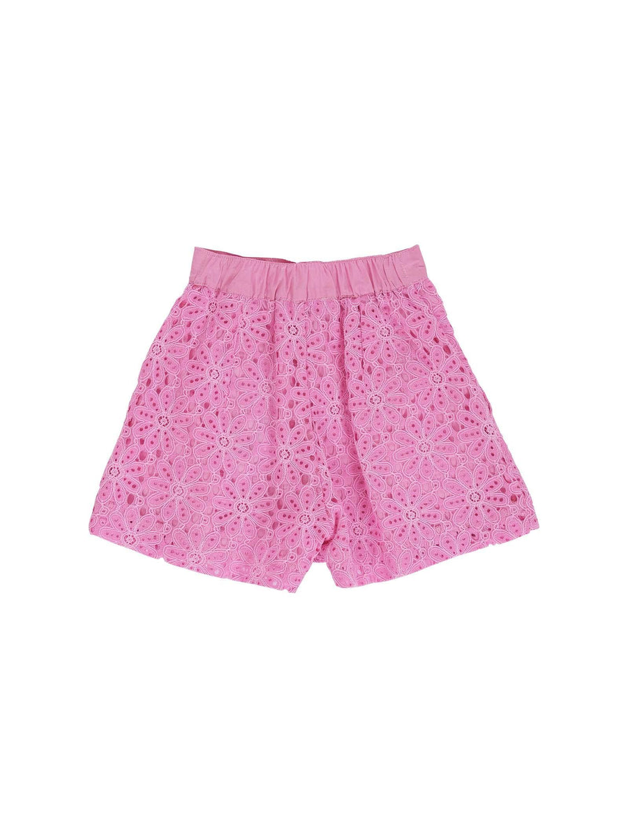 Shorts Miss Grant rosa con ricamo floreale all over MG1302 FLAMI Miss Grant 