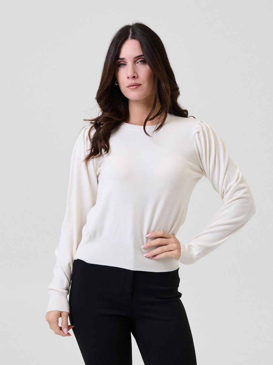 Maglione Armoire crema con spalle arricciate R2221 CREMA Armoire 