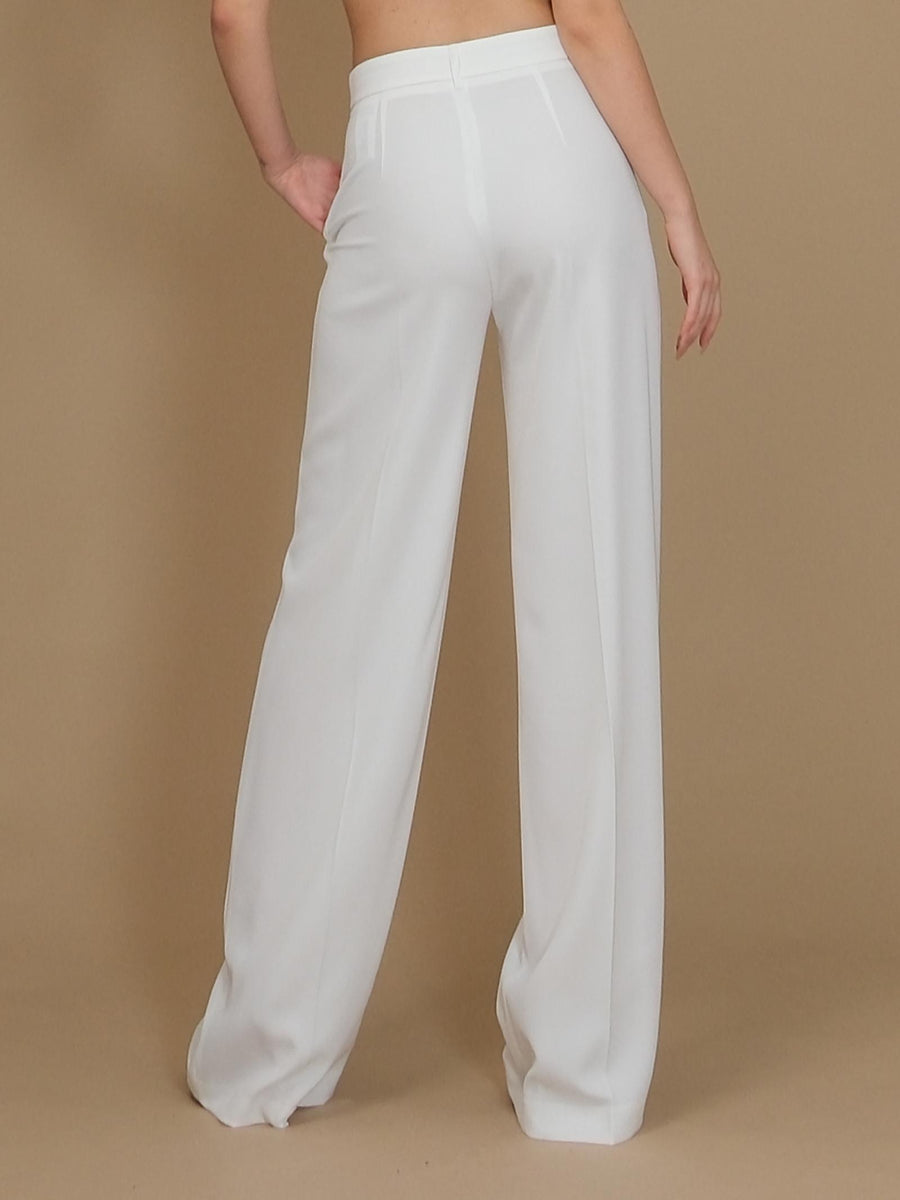 Pantalone "agata" Silence Limited bianco a palazzo SD2028 White Silence Limited 