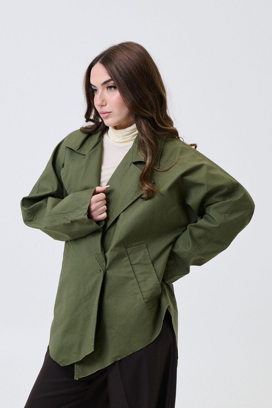 Giubbino Armoire verde militare con ecopelliccia e cardigan removibili 26296 VERDE Armoire 