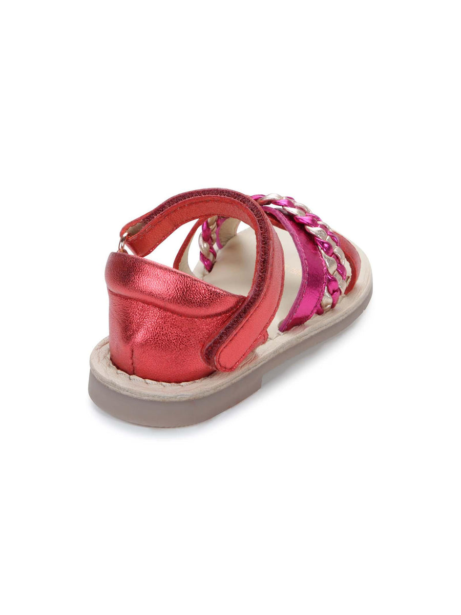 Sandali fucsia e pesca con intreccio Y09051 PESCA Carrement Beau 