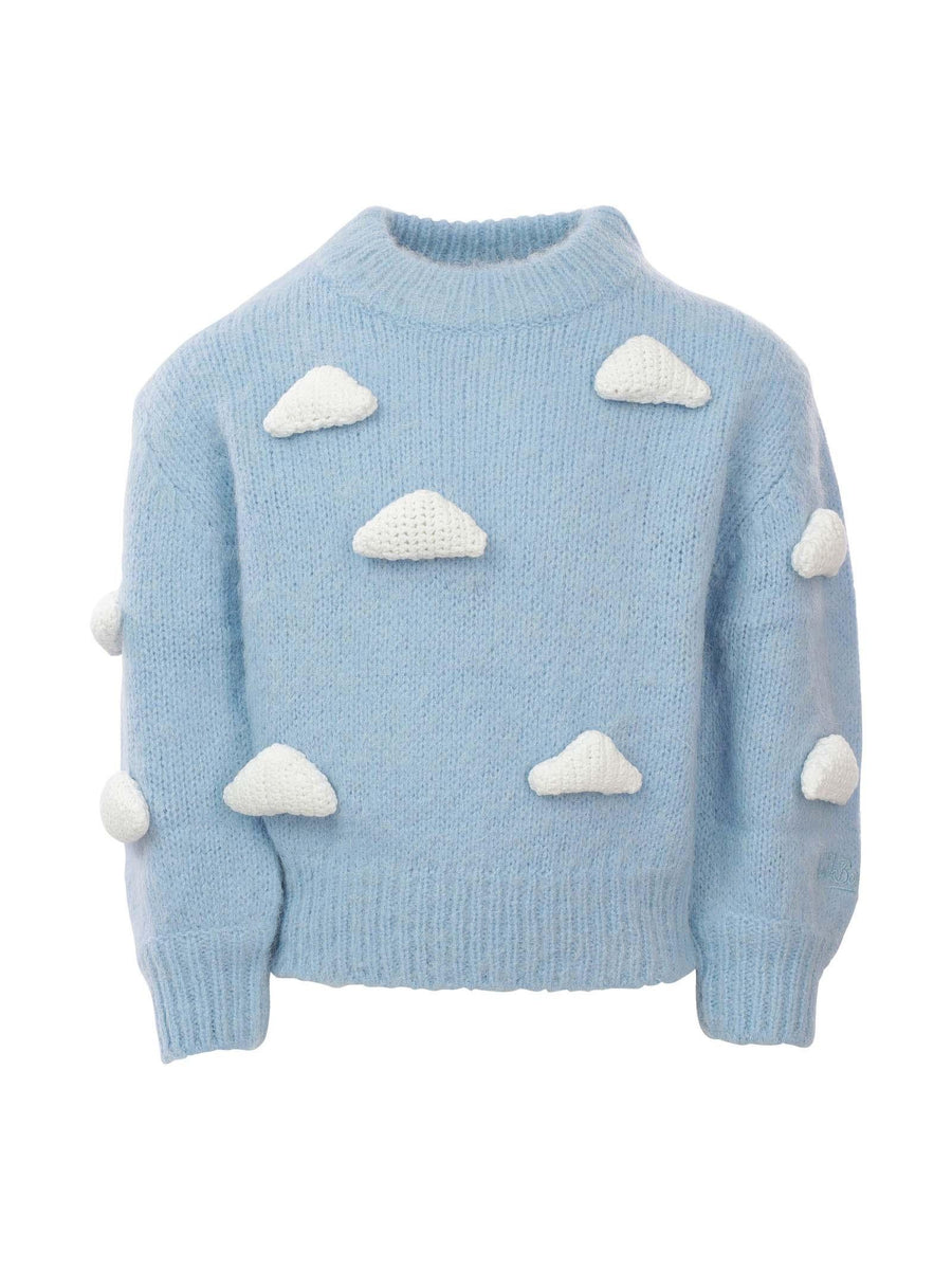 Maglione azzurro con nuvolette al over DANYAJR 000968C MC2 SAINT BARTH 