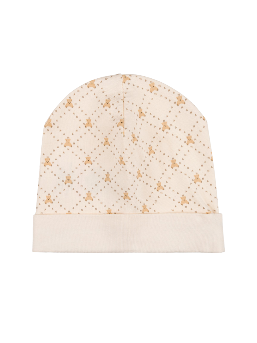 Cappello Nanan beige con orsetti all over E25181 BE Nanan 