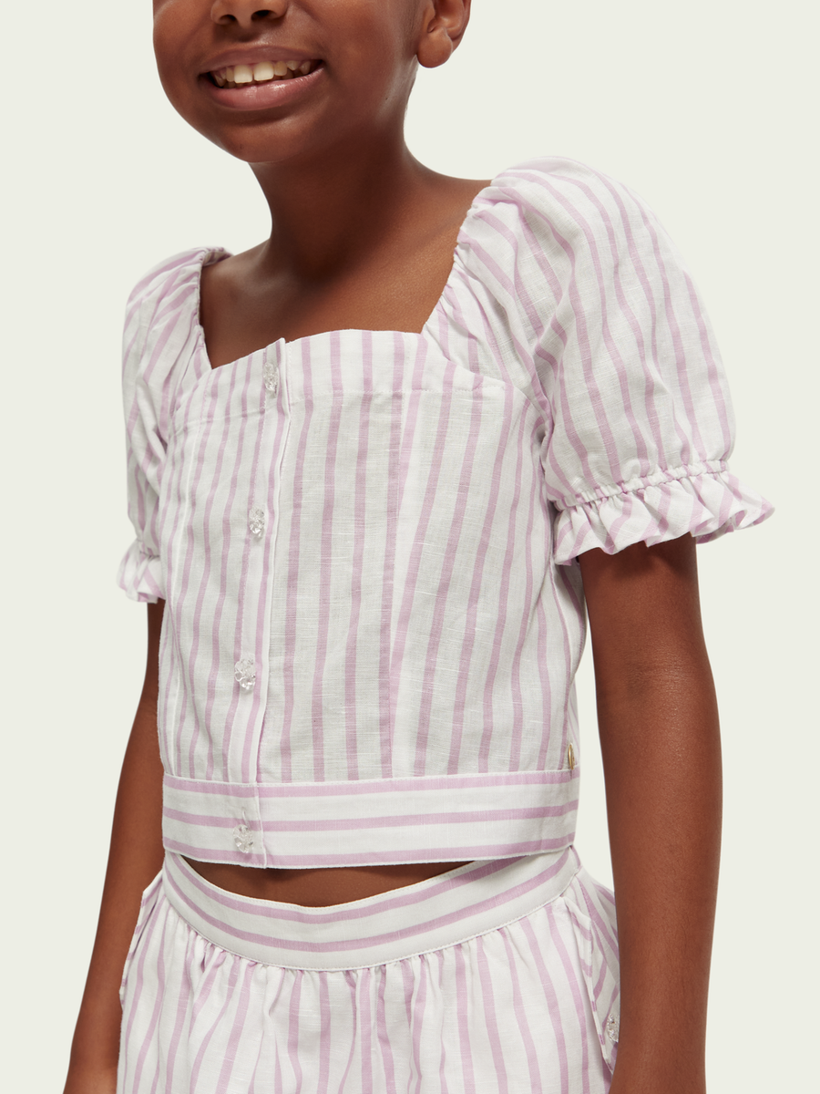 Blusa scollo a barca rosa e bianca 170615 1179 Scotch & Soda 