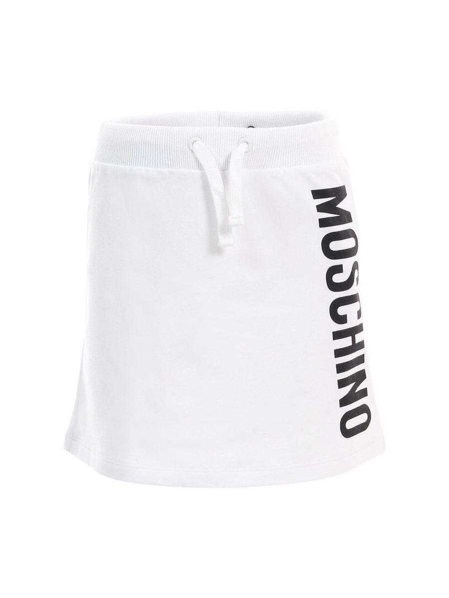 Gonna Moschino bianca con logo lettering laterale HDJ03S 10101 Moschino 