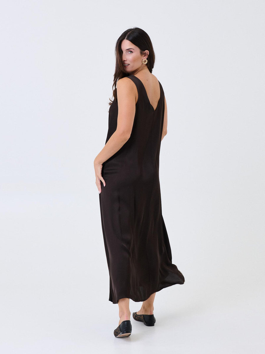 Abito lungo Armoire marrone scuro svasato E327A05Q MOKA Armoire 