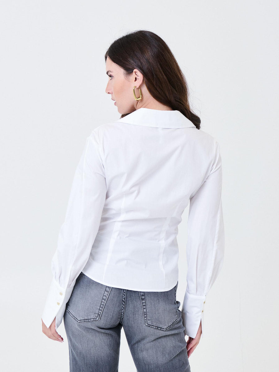 Camicia asimmetrica Imperial bianca con chiusura laterale CNC5KFP BIANCO Imperial 