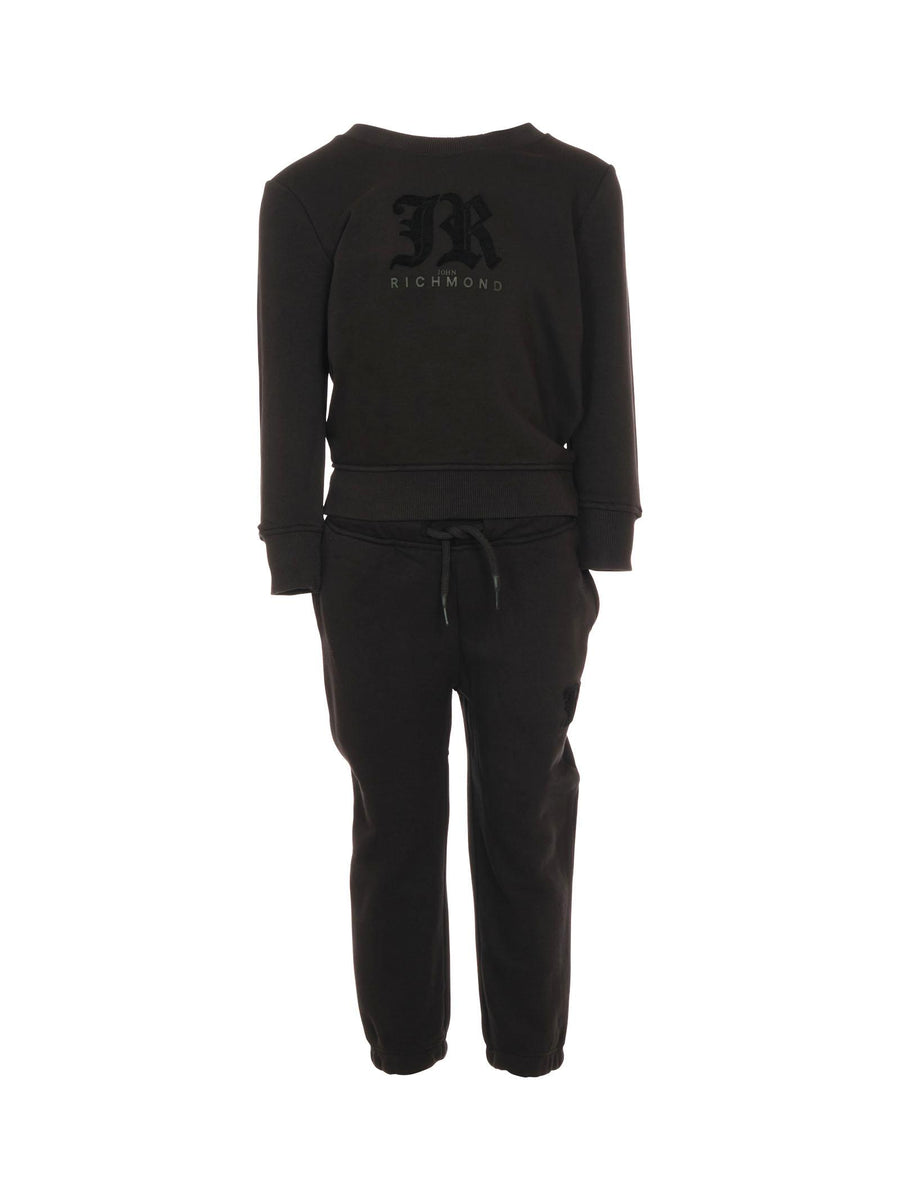 Completo John Richmond nero con logo "JR" in velluto RBA25002CF BLACK John Richmond 