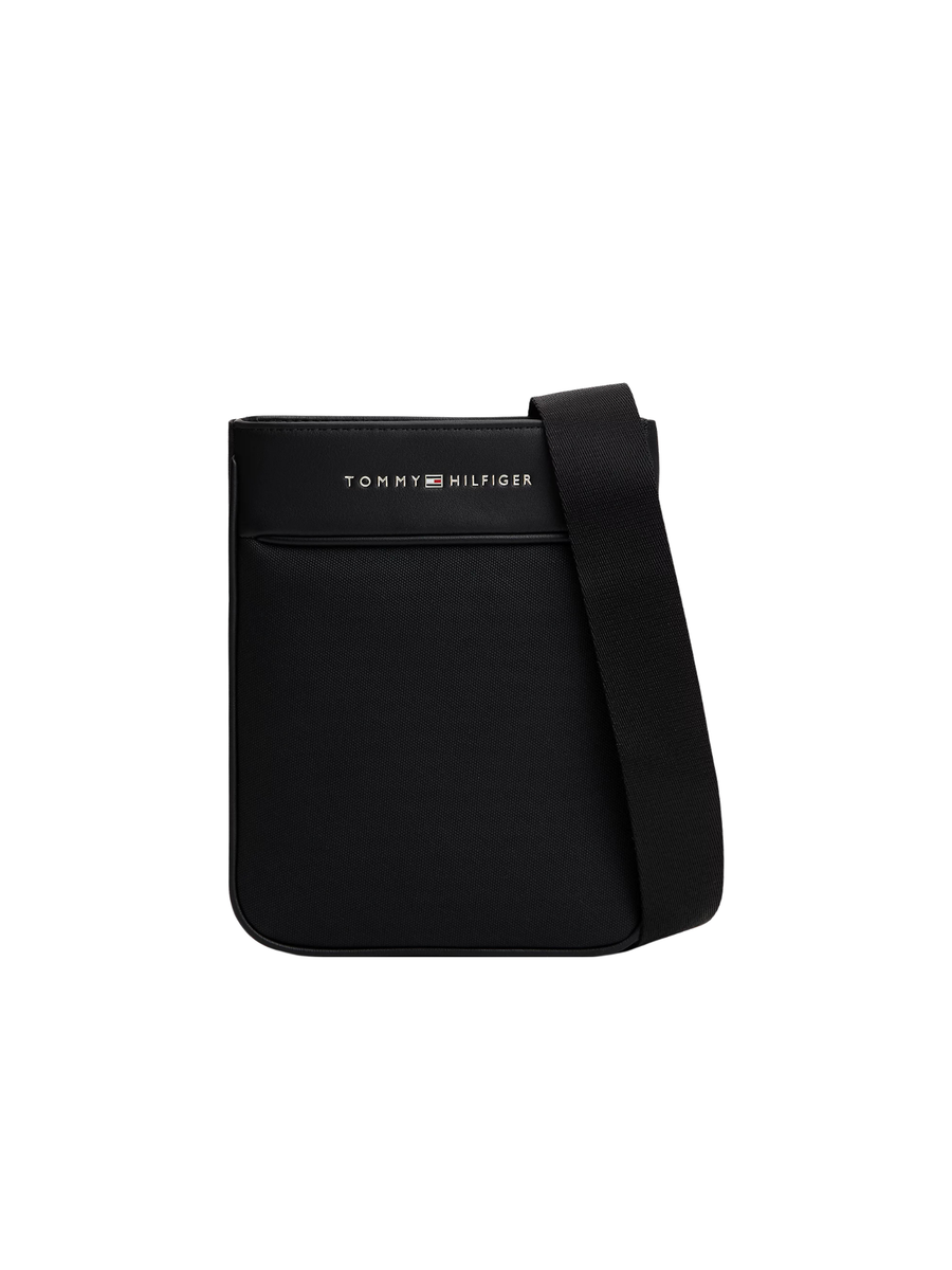 Borsa a tracolla Tommy Hilfiger nera con finitura tramata AM0AM13625 BDS Tommy Hilfiger 