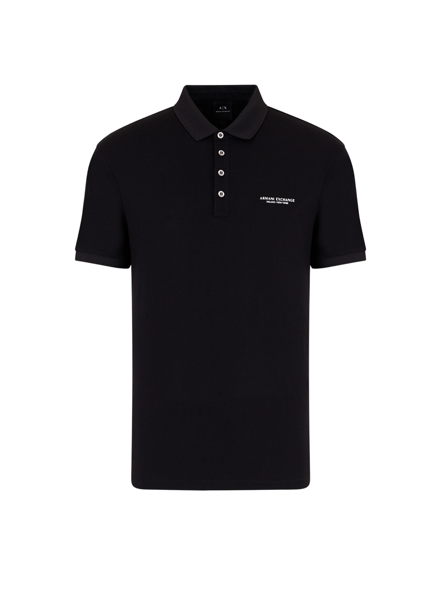 Polo Armani Exchange nera con mini stampa 8NZF80Z8H4Z 1200 Armani Exchange 