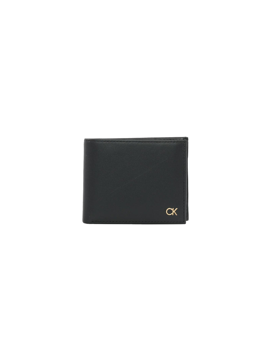 Portafogli nero con monogram oro K50K509615 BAX Calvin Klein 