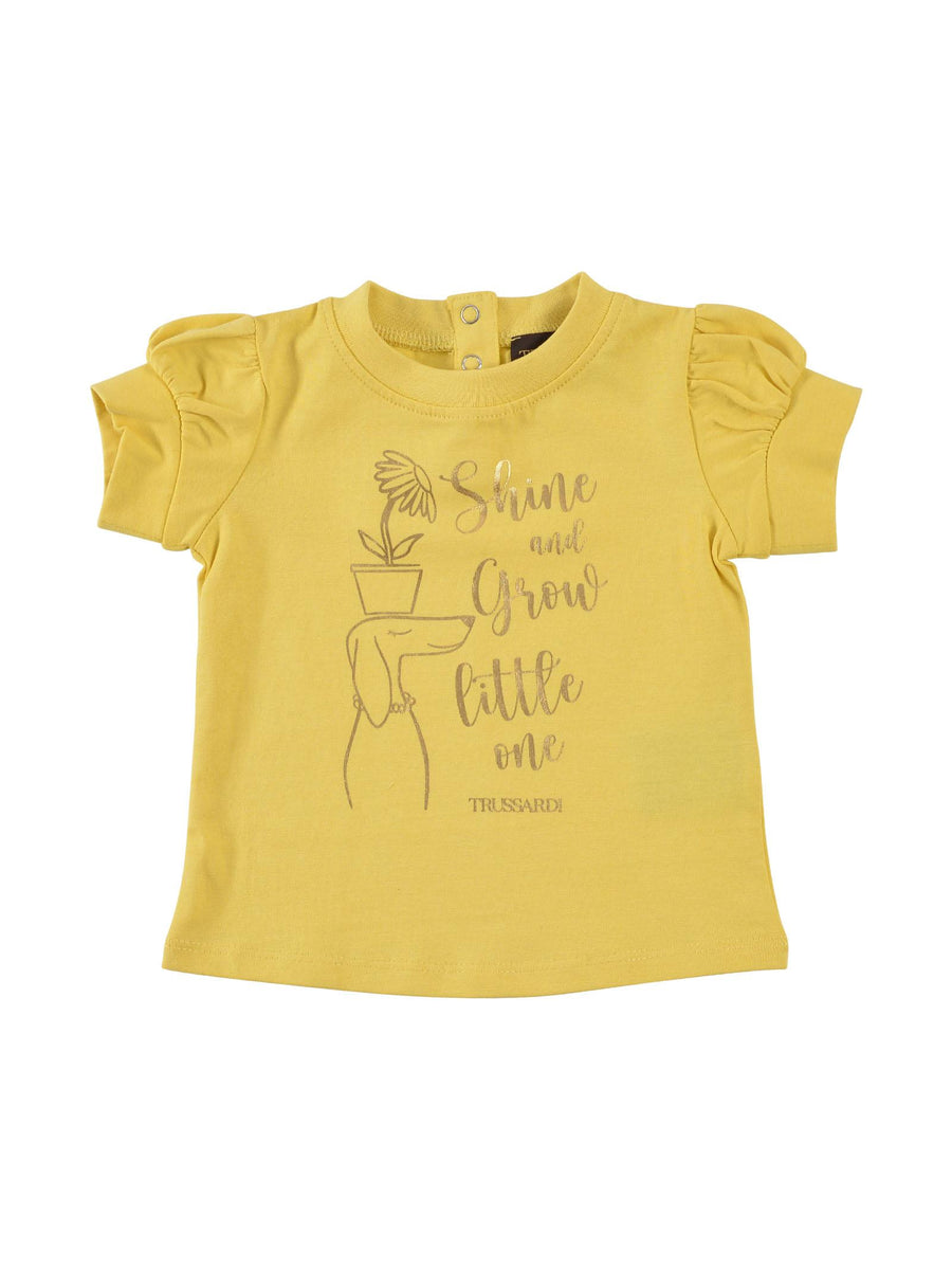 T-shirt gialla con scritta oro TIP22064TS YEL Trussardi 