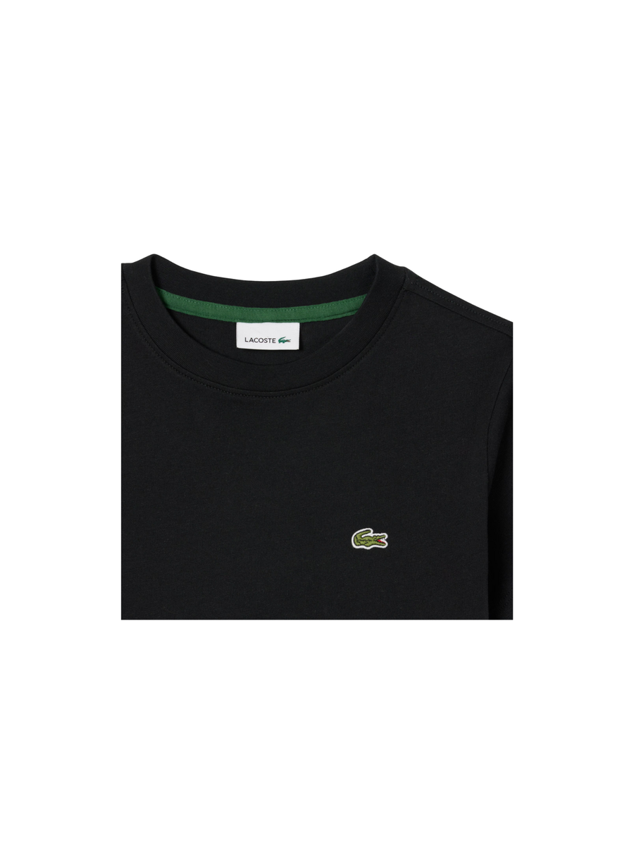 T-Shirt Lacoste nera con logo sul petto 947025 K96 Lacoste 