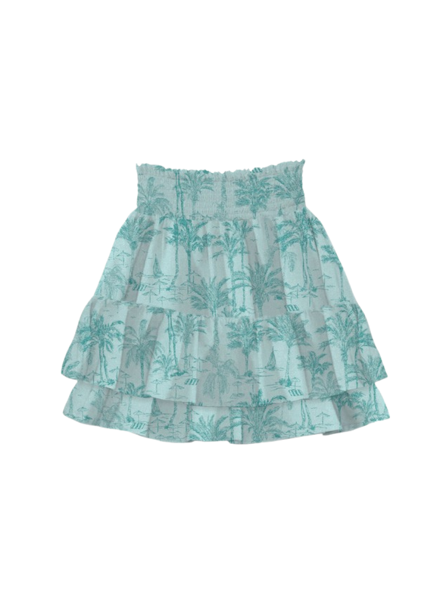 Gonna MC2 Saint Barth "Eivissa" verde acqua con stampa tropicale EIV001 04884H MC2 SAINT BARTH 