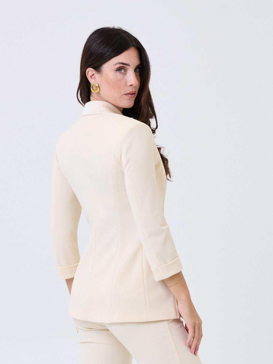 Giacca a 3/4 Imperial beige gesso doppiopetto JU25KAW GESSO Imperial 