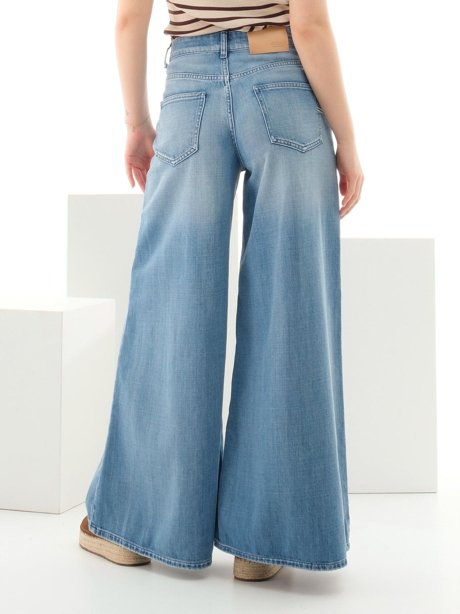 Jeans lucy Vicolo blu in denim a gamba ampia DD5007 DNM Vicolo 