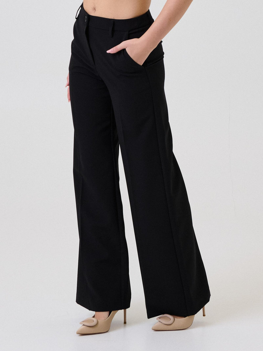 Pantalone a palazzo Armoire nero in tessuto tecnico 25581 NERO Armoire 