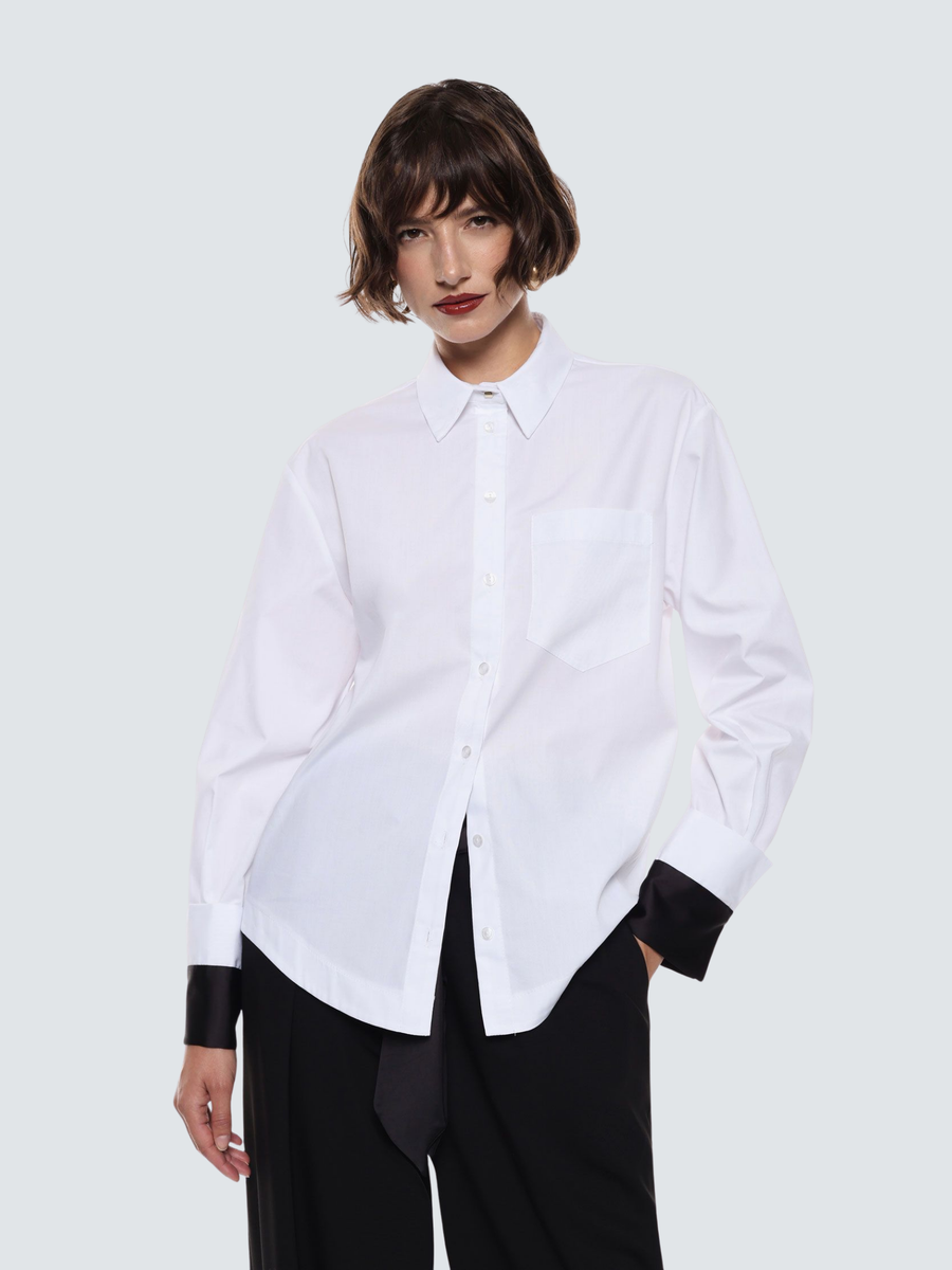 Camicia Imperial bianca con polsini a contrasto CNC7KJA BIANCO Imperial 