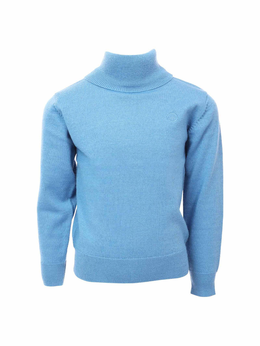 Maglioncino collo alto azzurro polvere TBA23013LU BLUESKY Trussardi 