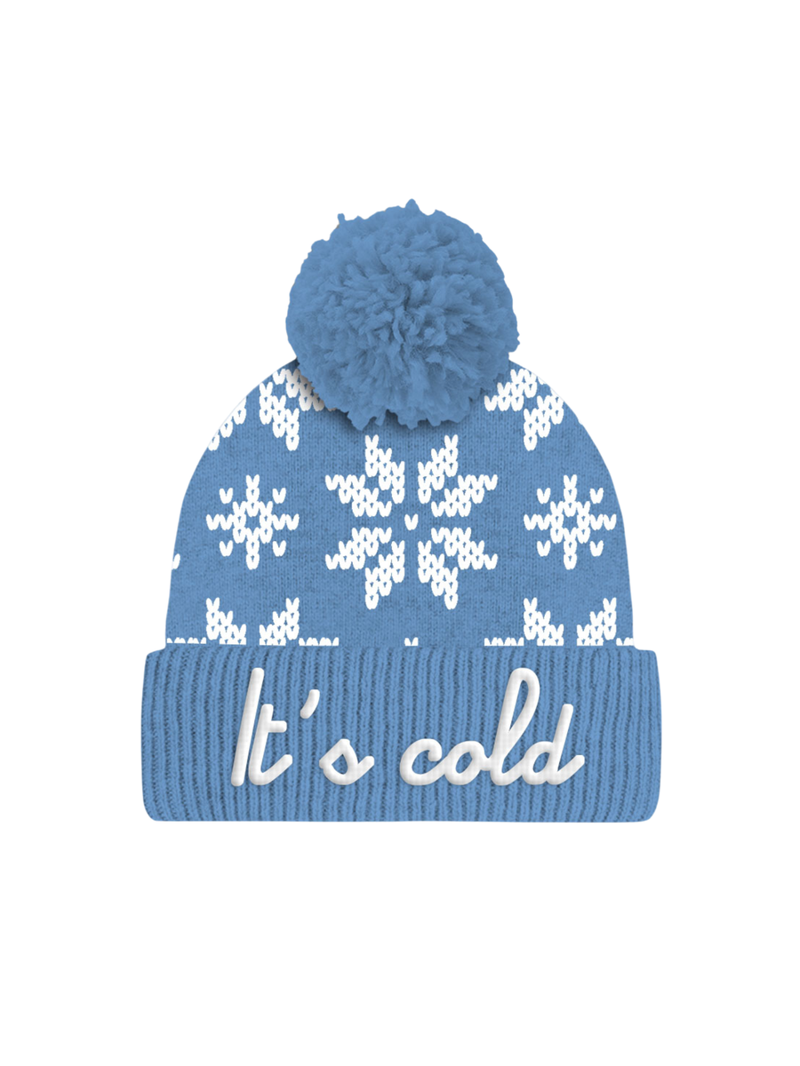 Cappello Saint Barth azzurro con pon pon "it's cold" HOD0006 04156G MC2 SAINT BARTH 