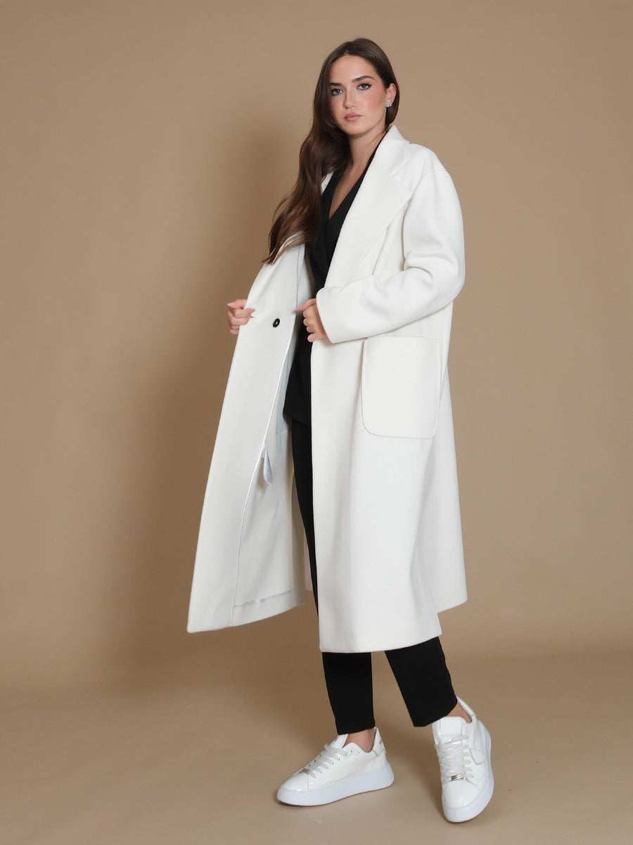 Cappotto over Armoire doppiopetto con tasconi panna CP1170 PANNA Armoire 