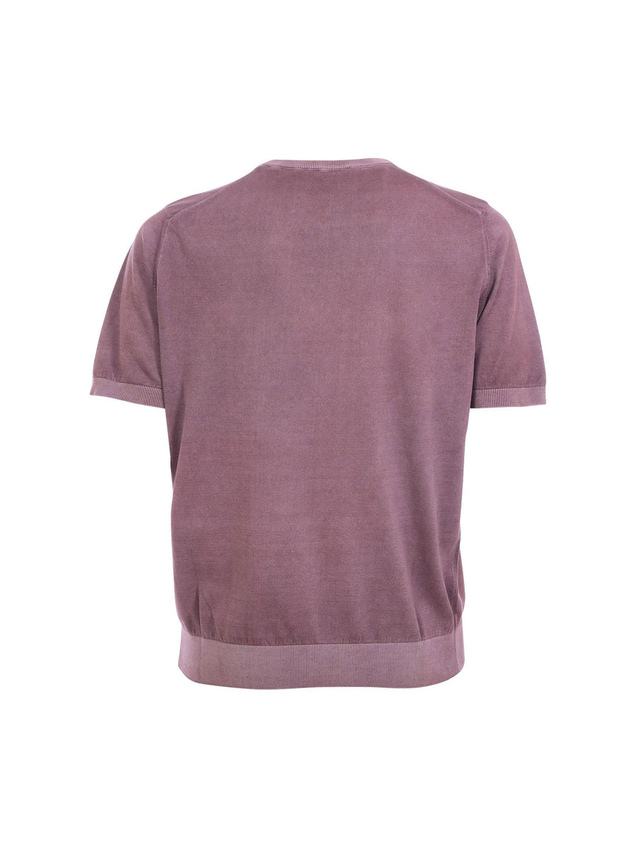 Pullover in filo Portofino viola a maniche corte M7301 475 Portofino 