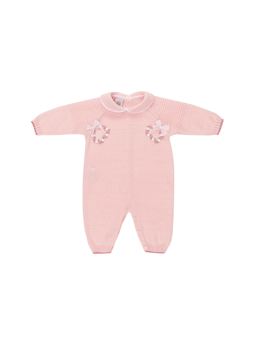 Tutina Marlù rosa con fiocchetti applicati sul fronte EB2410 333MLG Marlù 